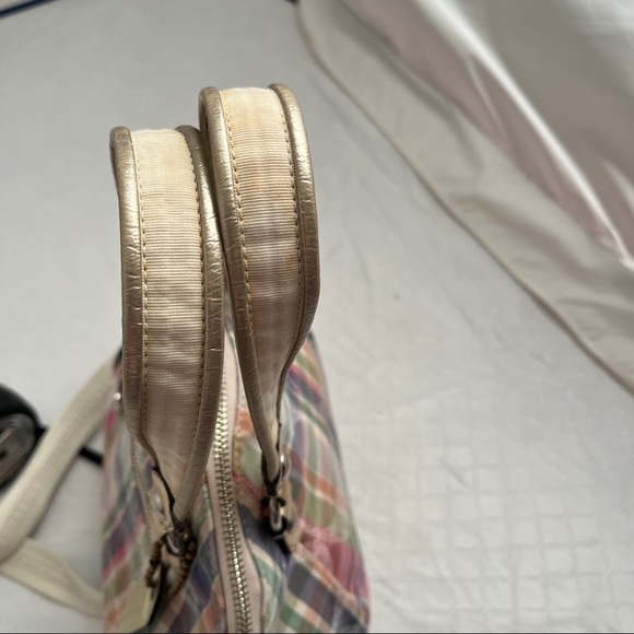 Coach Poppy Daisy pink multicolor madras signature C logo crossbody - Picture 13 of 14